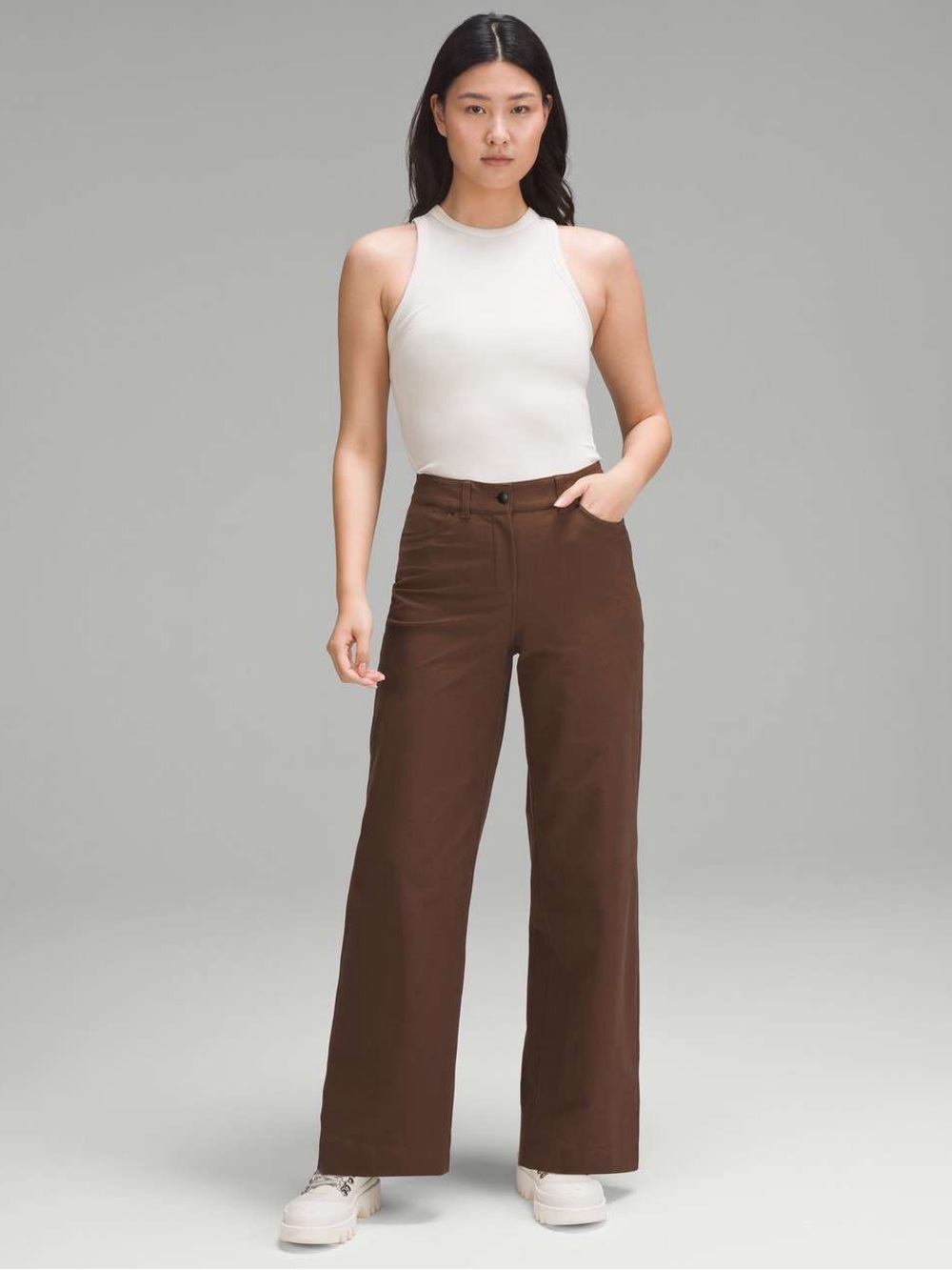 lululemon athletica Wide Leg High-Rise Pants in Brown